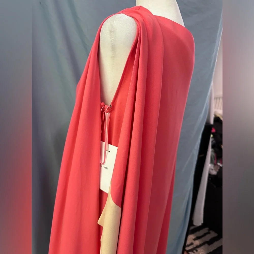 Vintage CHRISTIAN DIOR Runway Pink Silk Kaftan Sheath Shift Dress NWT $5400 Sz 4 - Picture 13 of 14